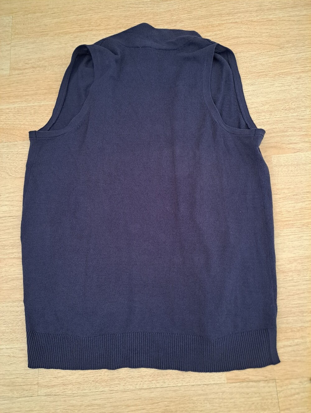 Karen Scott Navy Open-Front Sleeveless Knit Vest - Picture 3 of 7